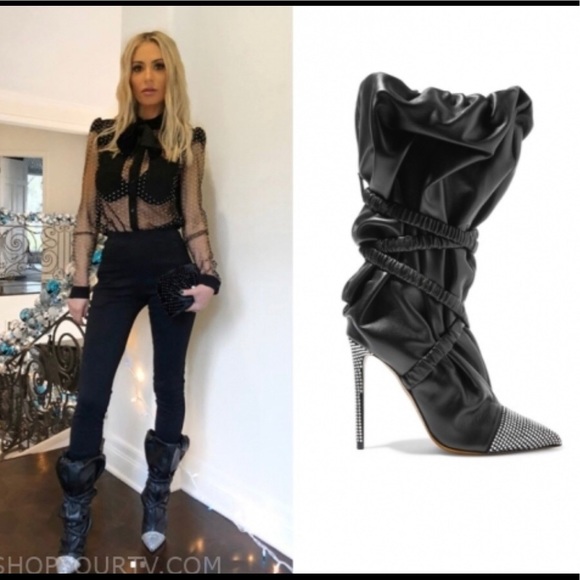 Alexandre Vauthier Dune Crystal Blk Boots NWB 9.5 - Picture 7 of 9